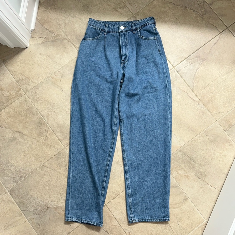 Loose high waisted trouser denim size 4 from H&M